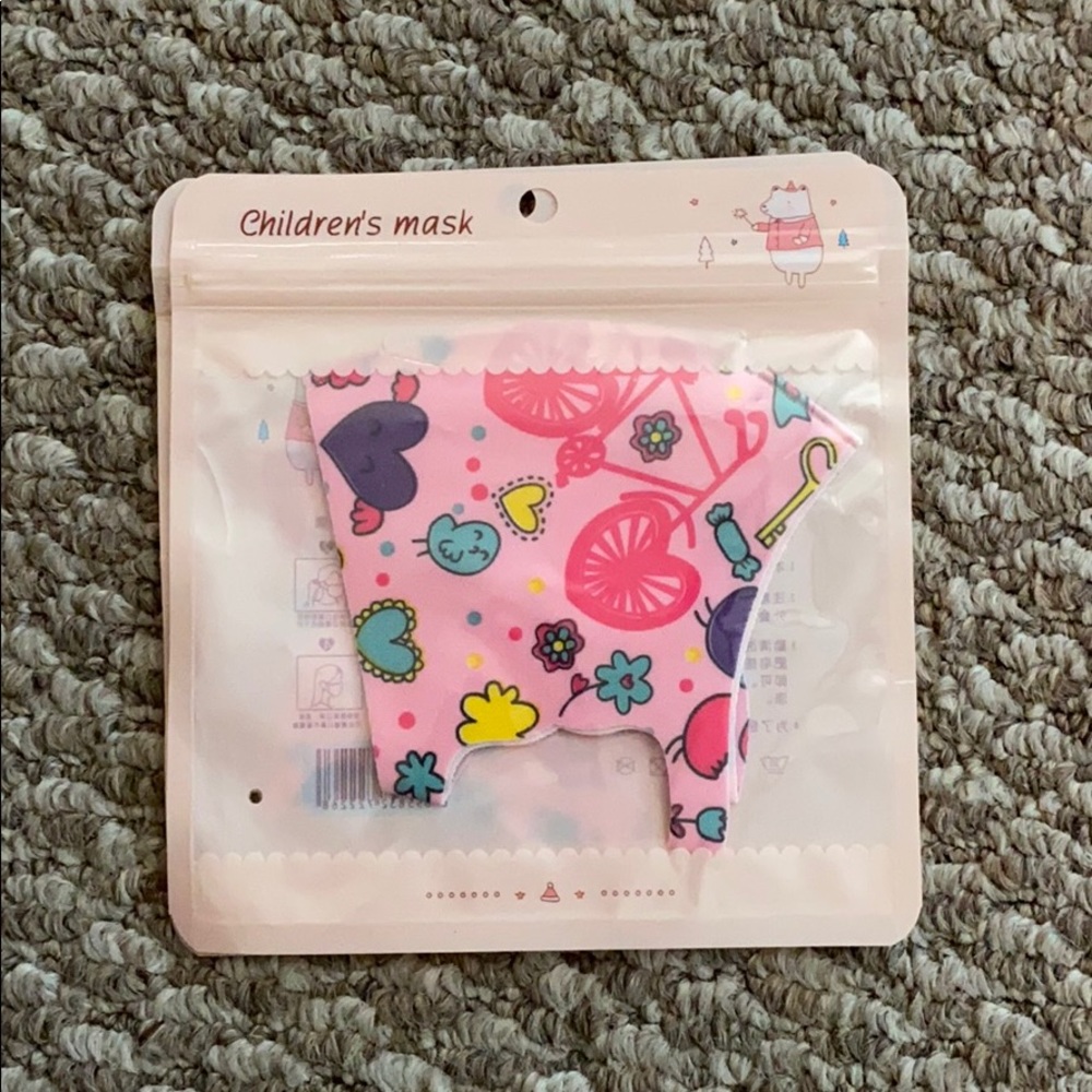 Children face mask Pink Heart